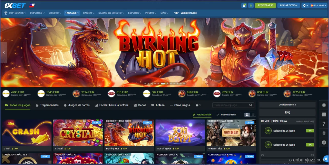 1xBet Chile: Apuestas Deportivas, eSports y Casino Online